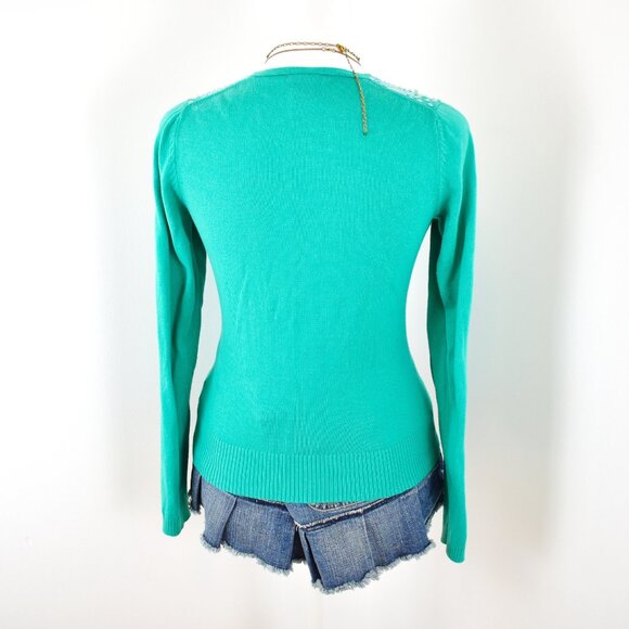 VTG 00s Y2K Gap Knit Sequin Beaded Long Sleeve Hook Eye Cardigan Sz XS - Picture 3 of 7